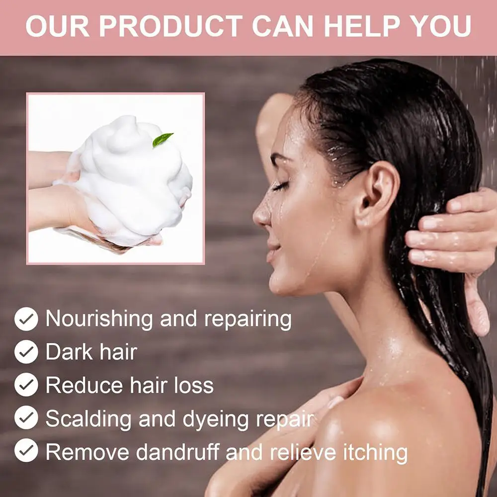 

70g Polygonum Multiflorum Hair Nourishing Shampoo Soap Handmade Hair Soap Coverage Darkening Oil Shampoo Control Hair Gray E4R5