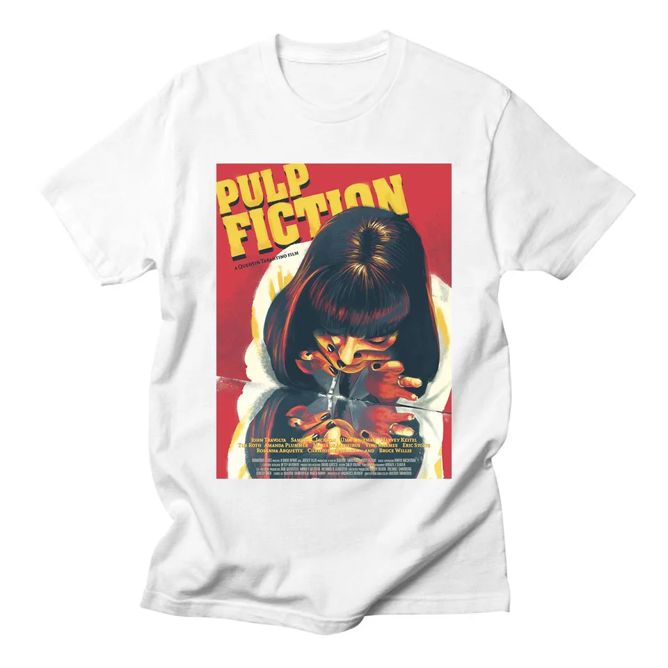 

Movie Mia Wallace Pulp Fiction Graphic Tshirts Men Women Summer Comfortable Polyester Tops Tarantino Harajuku Shirt Ropa Hombre