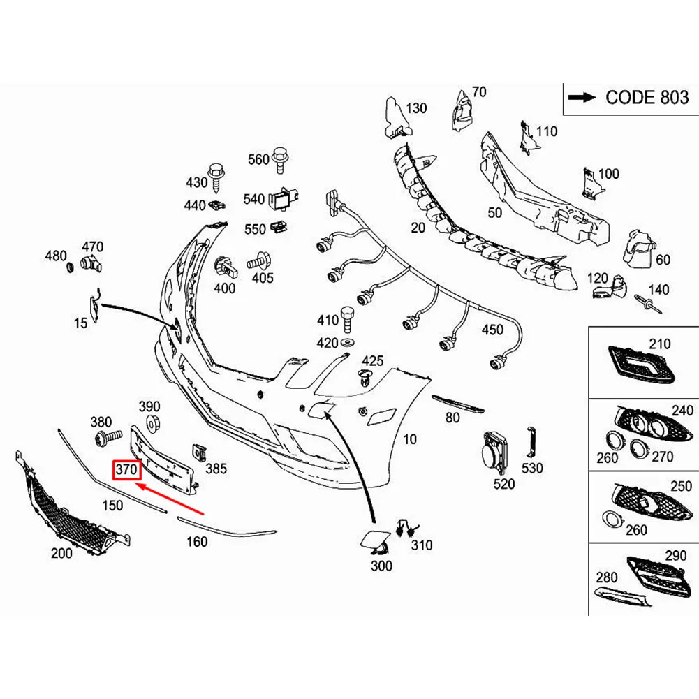 

Пластиковый передний бампер для Mercedes E-CLASS W207 2078851881 A2078851881