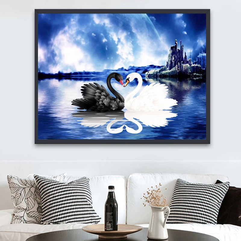 Animal DIY 5D Diamond Painting Beautiful Love Swan Diamond Painting Inlaid  Full Diamond Embroidery Painting Home Decoration - AliExpress