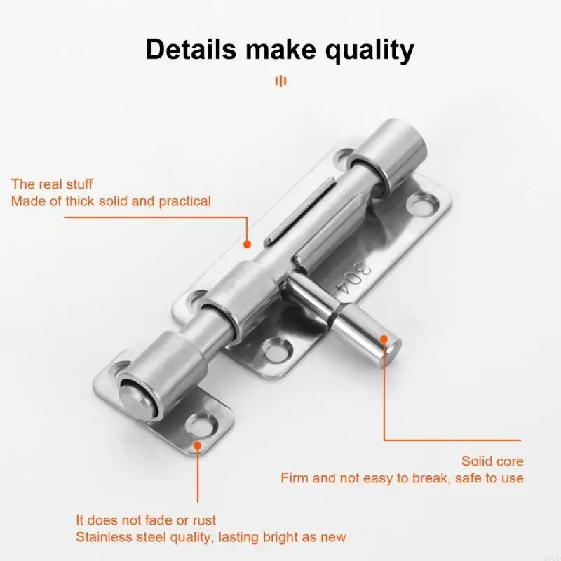 E7CD Steel Security Slide lock Secure Barrels Bolts with Padlock Hole for Gate Door