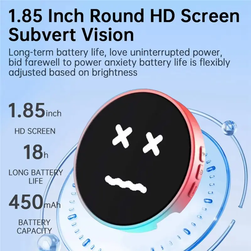 1.85인치 다이나믹 전자 배지 블루투스 5.4 디지털 디스플레이 배지 아이돌 콘서트용 GIF 애니메이션 A