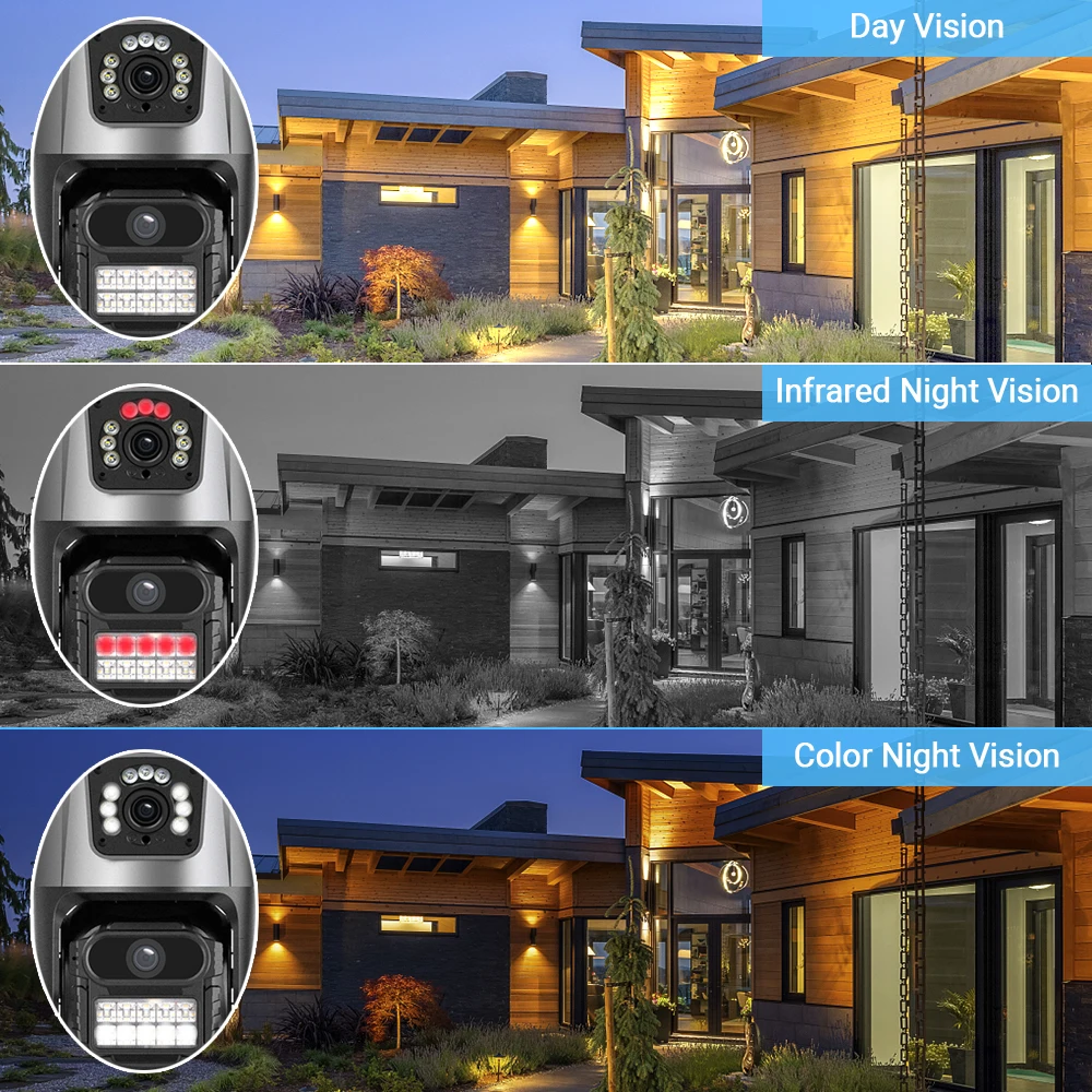 4K 8MP WiFi PTZ Surveillance Dual lens Dual Screen Camera Outdoor IP66 Waterproof 4MP AI Human Detect Security Video ICSEE APP 5