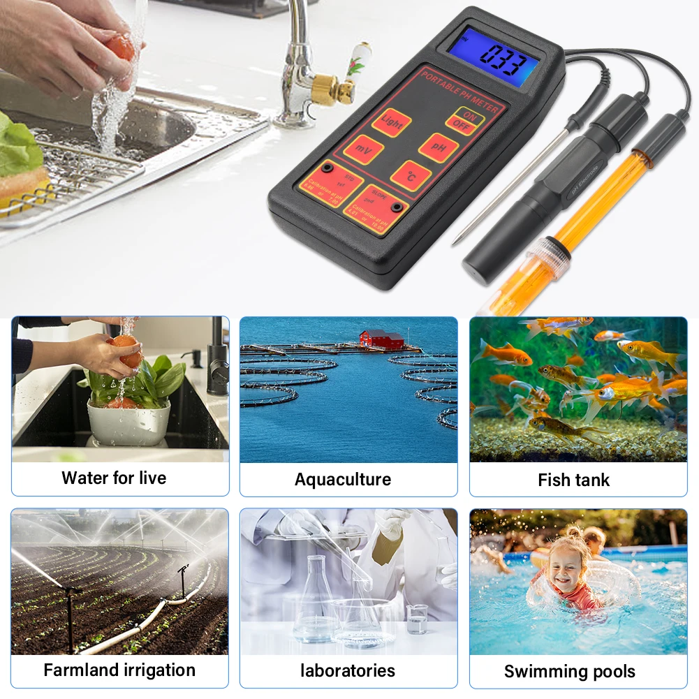Yieryi 3-in-1  ޴ PH/mV/µ , ü  PH  ORP  + µ κ