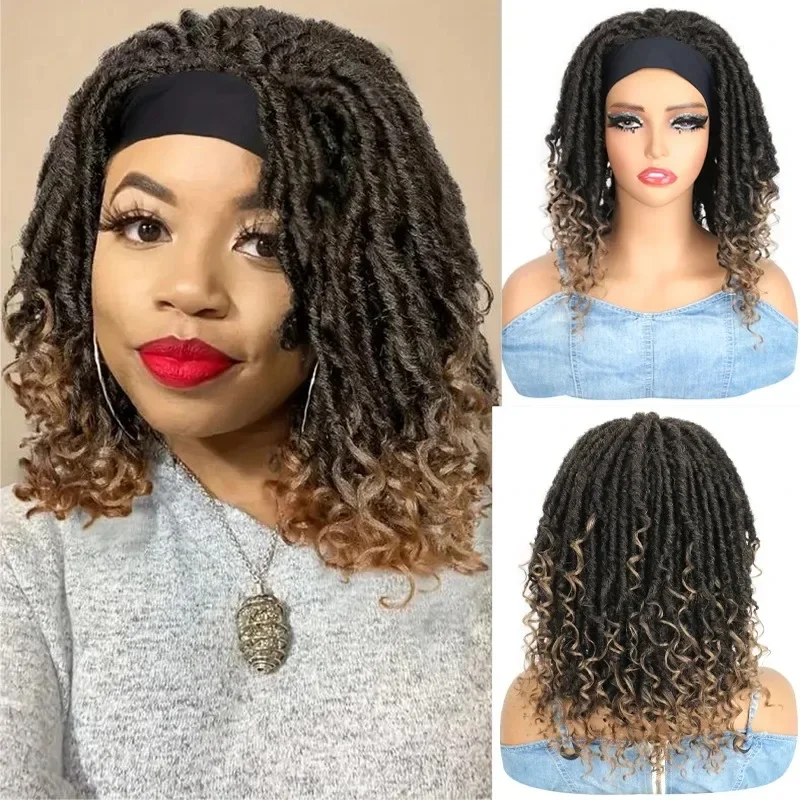 

Повязка на голову Dreadlock Wig 16 дюймов для женщин синтетические мягкие богини искусственные локоны головные уборы парики Омбре синтетические плетеные волосы парики