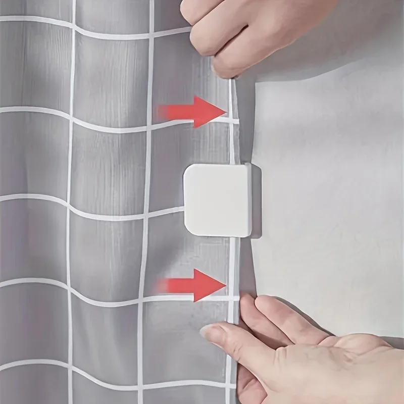 Durable Windproof Shower Curtain Clips - Secure, Stable, and Light-Proof Fixers Without Drilling