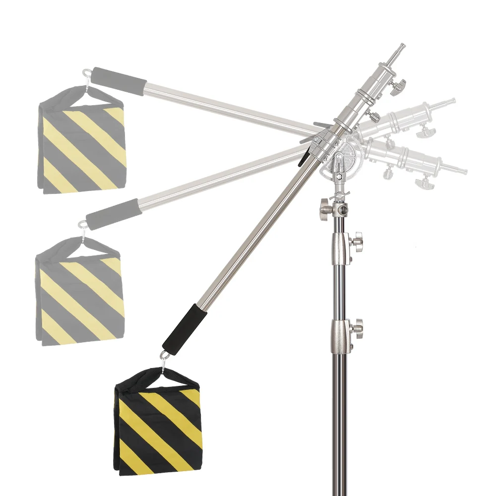 Bras transversal 2.49m, cadre de levage de grue, bras de flèche télescopique pour Studio Photo, support d'éclairage supérieur avec sac de sable pour Speedlite