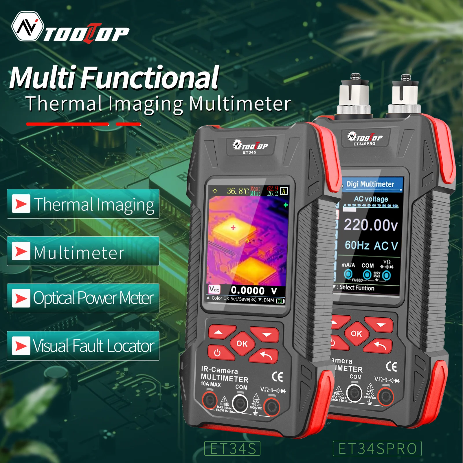 3.2inch Thermal Camera with Macro Lens 60000 Counts Digital Multimeter Electrica