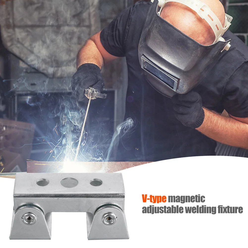 1pc V Type Welding Jig Adjustable Magnetic Clamps V Pads Fixture Holder Tools