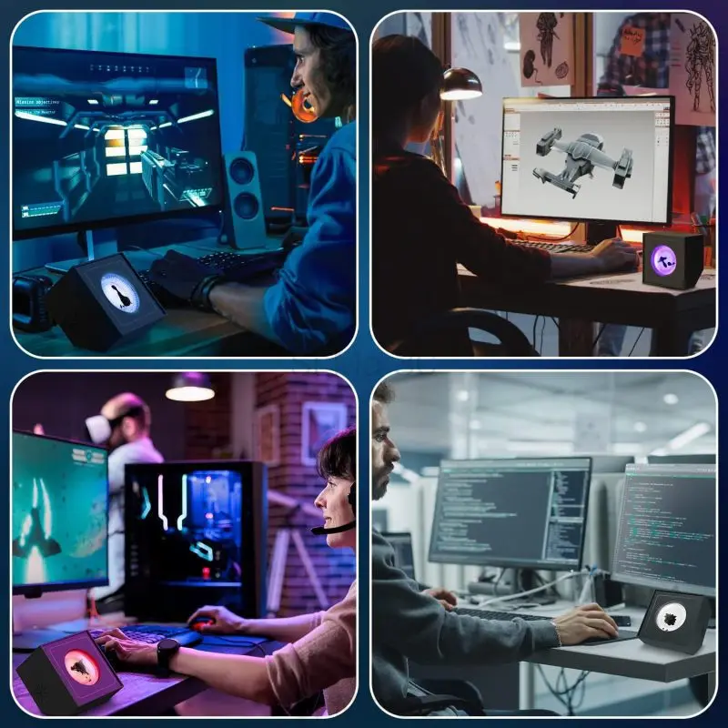 Magnetic Fluid Venom Pickup Music Rhythm Light Portable Visual Music Pickup RGB Ambient Light Desktop Speaker Companion Sensor
