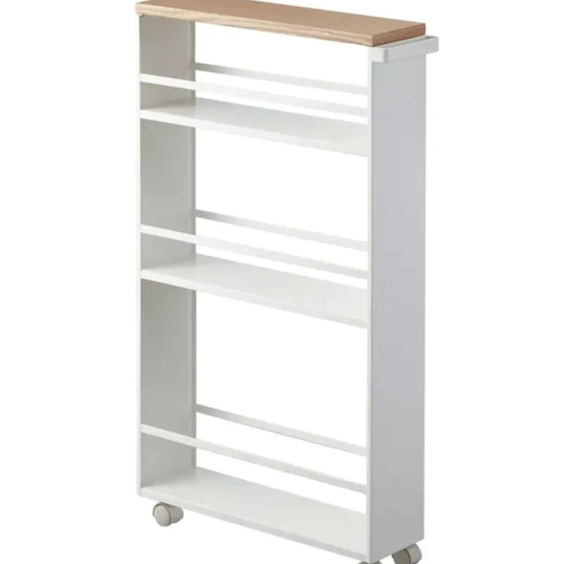 

Стеллаж для хранения в японском стиле, кухонный напольный шкаф для хранения с ультраузким зазором для холодильника