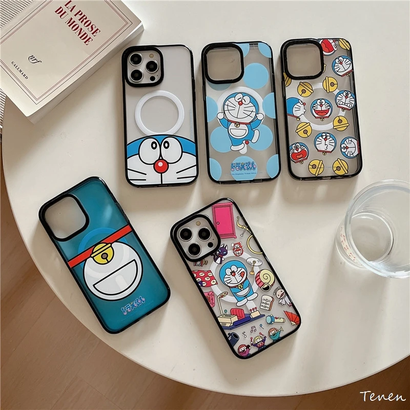 

Чехол с японским Аниме D-Doraemon для iPhone 15 14 13 12 11 Pro Max Plus, Чехол Для Magsafe, Магнитный чехол с беспроводной зарядкой