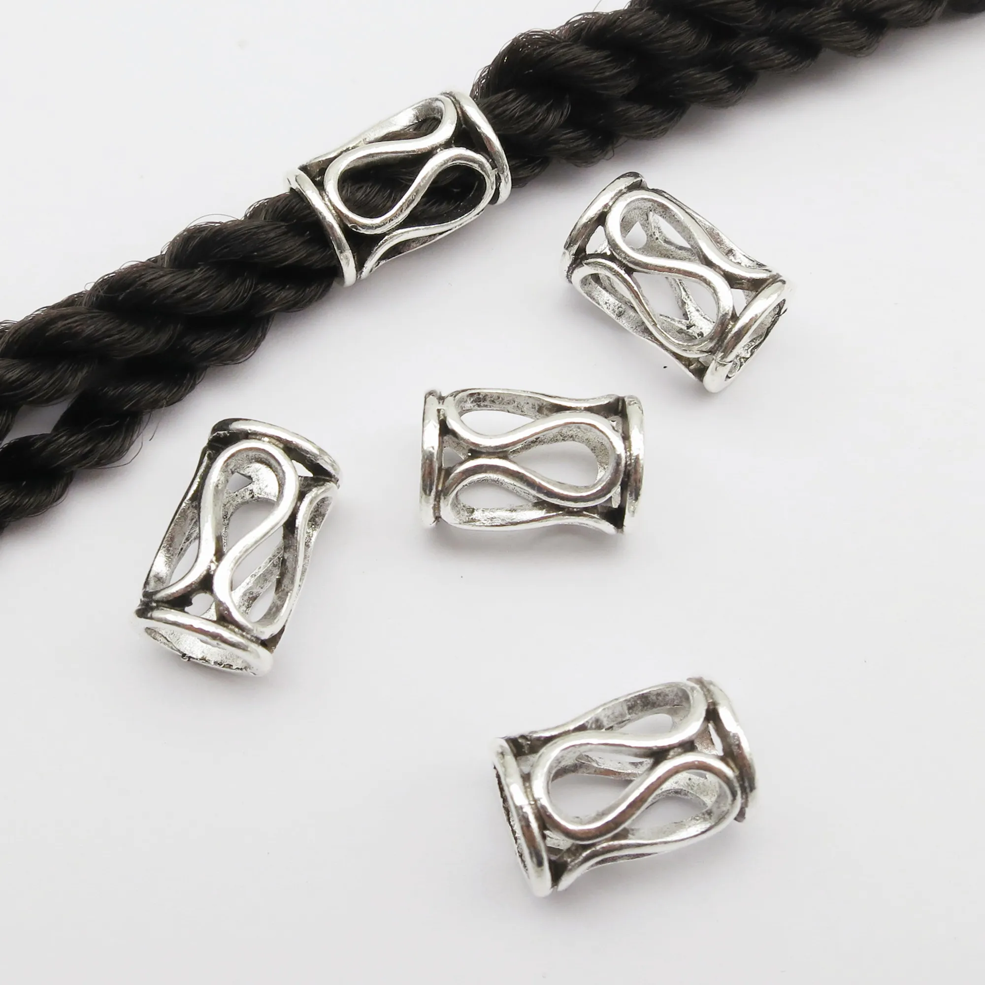 5pcs/10pcs Metal African Hair Rings Beads Cuffs Tubes Charms Dreadlock Dread Hair Braids Jewelry Decoration Accessories 4