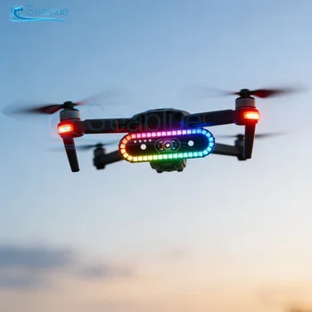 Luce Posteriore RGB con 8 Modalità di Illuminazione, Effetto Strobo e Respirazione, Tipo-C DC 3.7-5.5V per Droni, Moto, Biciclette, Modifiche Fai-da-Te