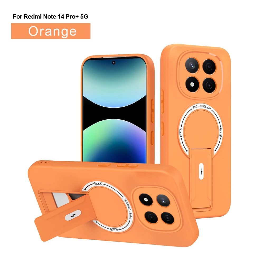 Luxury Invisible Stand Magnetic Case with Wireless Charging and Anti-Fall Protection