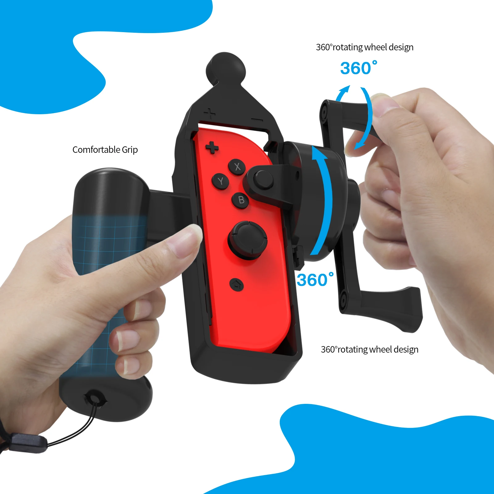 The Body Sense Fishing Rod Game Accessories for Aquarium Fishing Games，Used for Nintendo Switch OLED Left and Right Handles