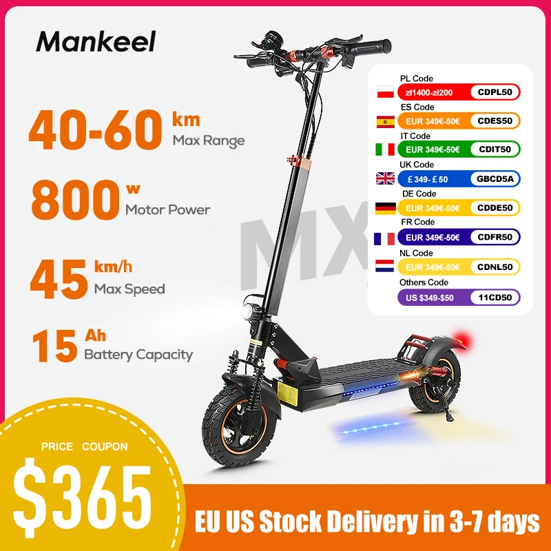 Electric Scooter Mankeel MX-14 800W Electric Scooter for Adults Folding Commute Off Road electric scooter