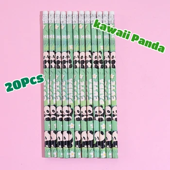 20 Pz/lotto Kawaii Cartoon HB Matite Simpatico Panda Studente Matite con Gomme Scuola Per Bambini Forniture Per L'apprendimento Matite HB