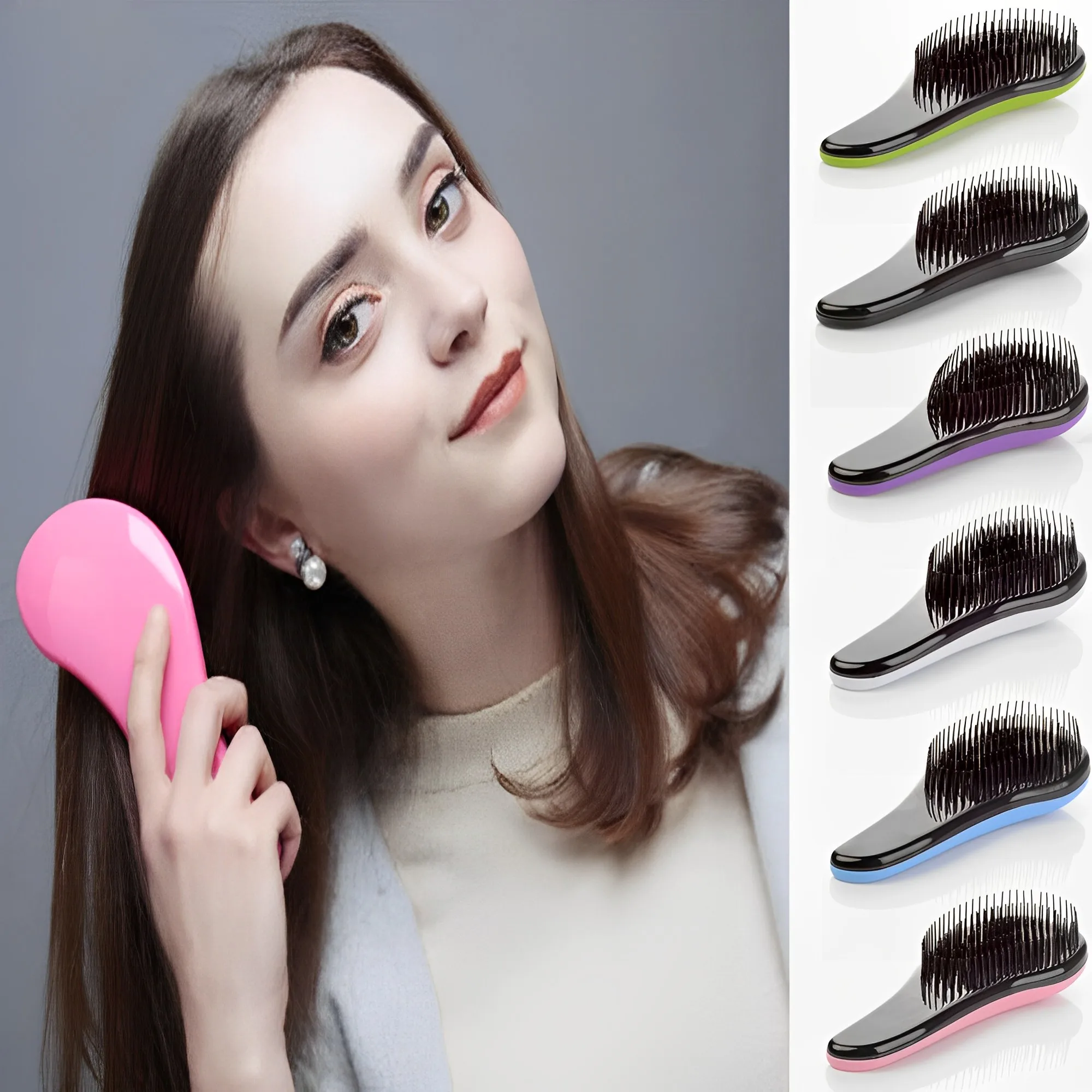 

Magic Handle Tangle Detangling Comb Shower Hair Brush Comb Professional Massage Salon Styling Tamer Tool
