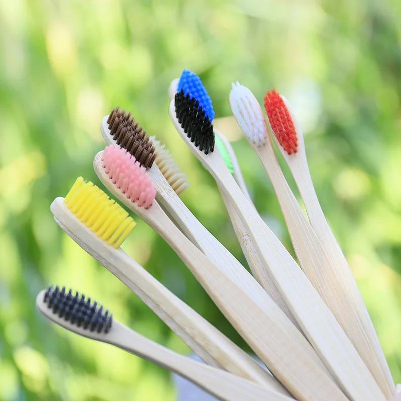 Lot De 4 Brosses à Dents écologiques - Manche En Bambou 100% Biodégradable - Neuf