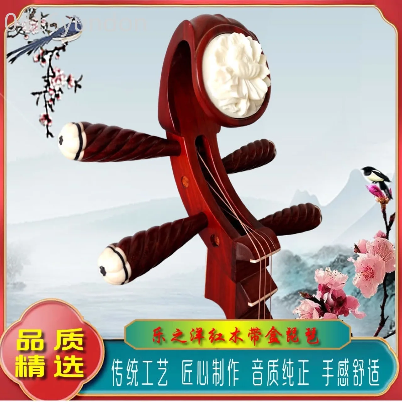Mahogany Pipa Musical Instrument Adult Pipa Self-study Beginner Entrance Examination Major