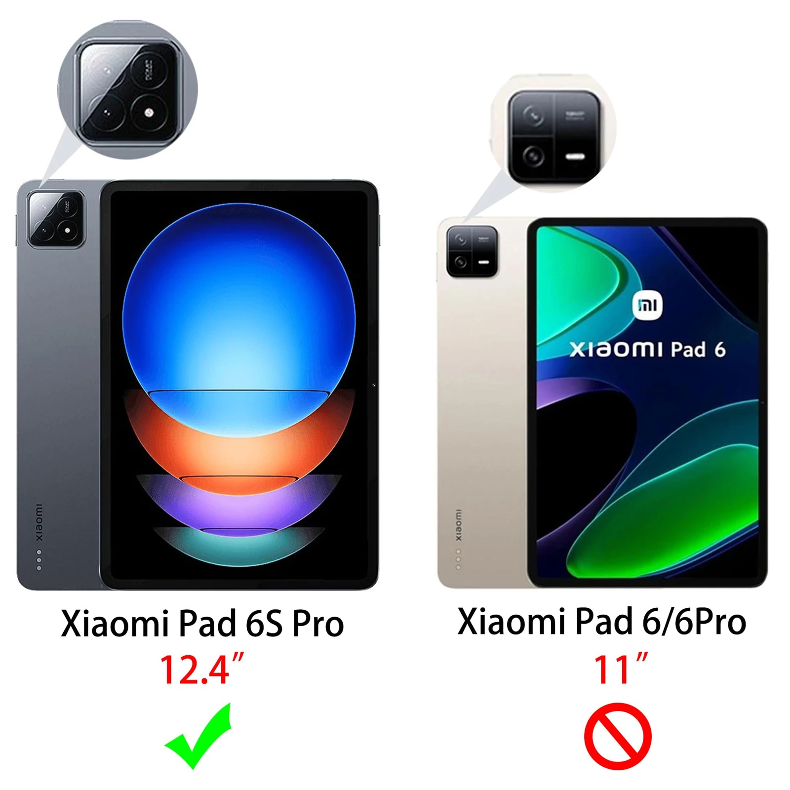 Protective Film for Xiaomi Pad 6S Pro 12.4 inch 2024 HD Screen Protector with Camera Tempered Glass 9H hardness Anti-scratch 2