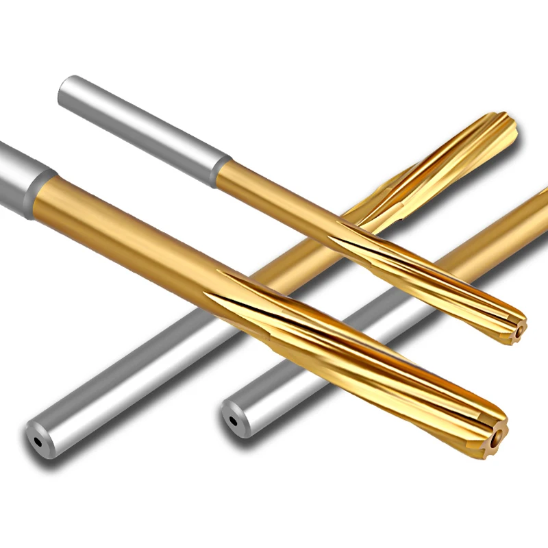 HSS-CO Cobalt Chucking Machine Reamer with TiAN Plated H7 Spiral Helical Straight Shank Reamer 3-20mm for Stainless Steel Metal 2