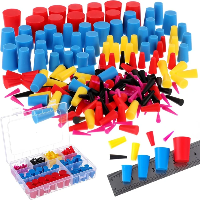 A01F-250Pcs 8 Sizes Silicone Cone Plug Kit Powder Coating Kit Air Conditioner Drain Cone Plug For Powder Coating