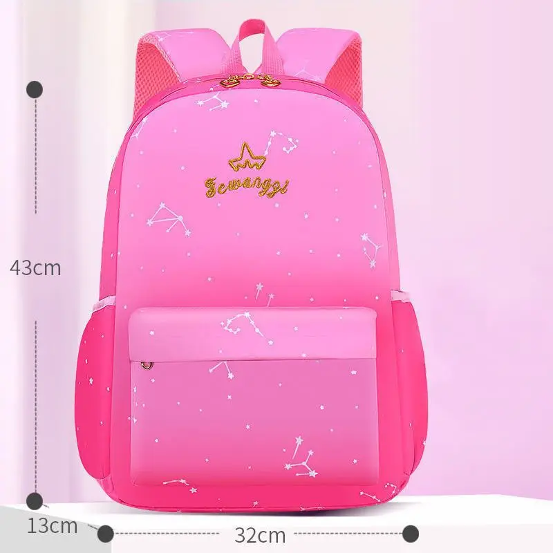 School Bags Student Starry Sky Gradient Lightweight Backpack For Primary School Grades 1-3-6 Double Shoulder Children's Bookbag