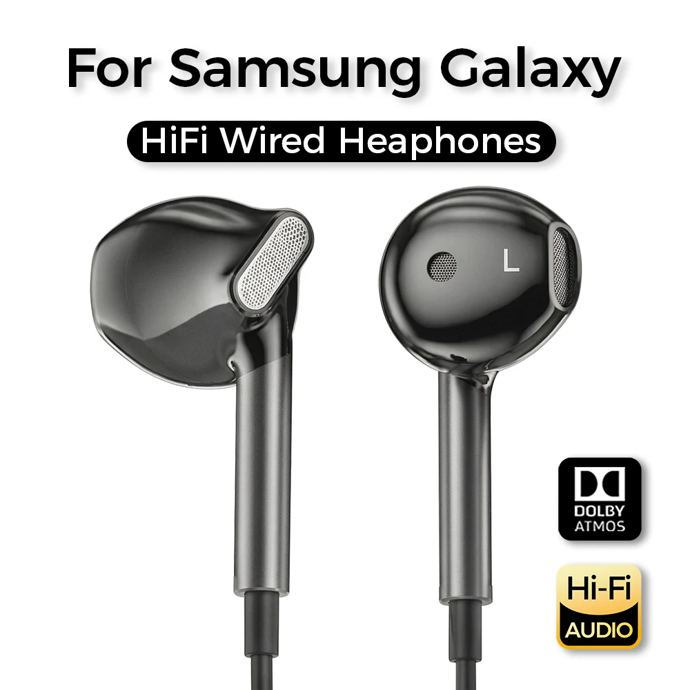 HiFi Surround Sound Wired Earphones with Mic & Volume Control, Type C & 3.5mm Options