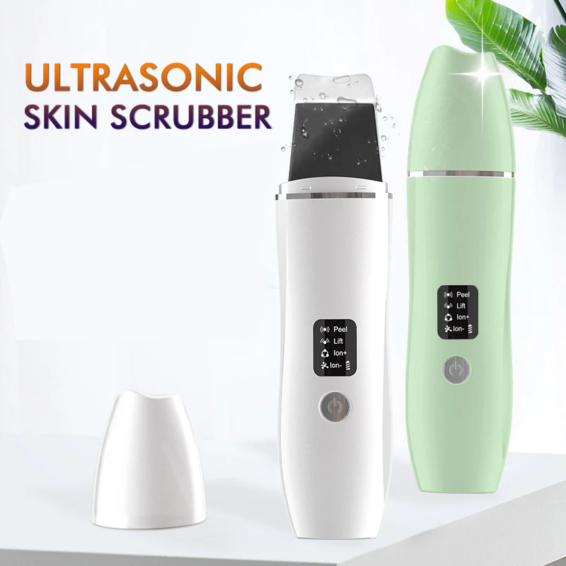 Ultrasonic Skin Scrubber Deep Face Cleaning Machine Peeling Shovel Facial Pore Cleaner Face Skin Scrubber Lift Machine