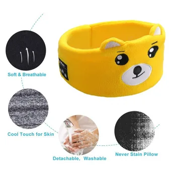 Soft Elastic Comfortable Wireless Music Earphones Kids Animal Sleeping Headphones Eye Mask Bluetooth V5.0 Headphones Headband 6