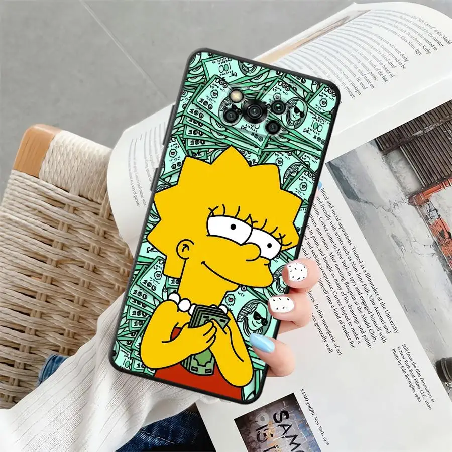 Black Soft Phone Cover Case with Funny Homer Simpson Design