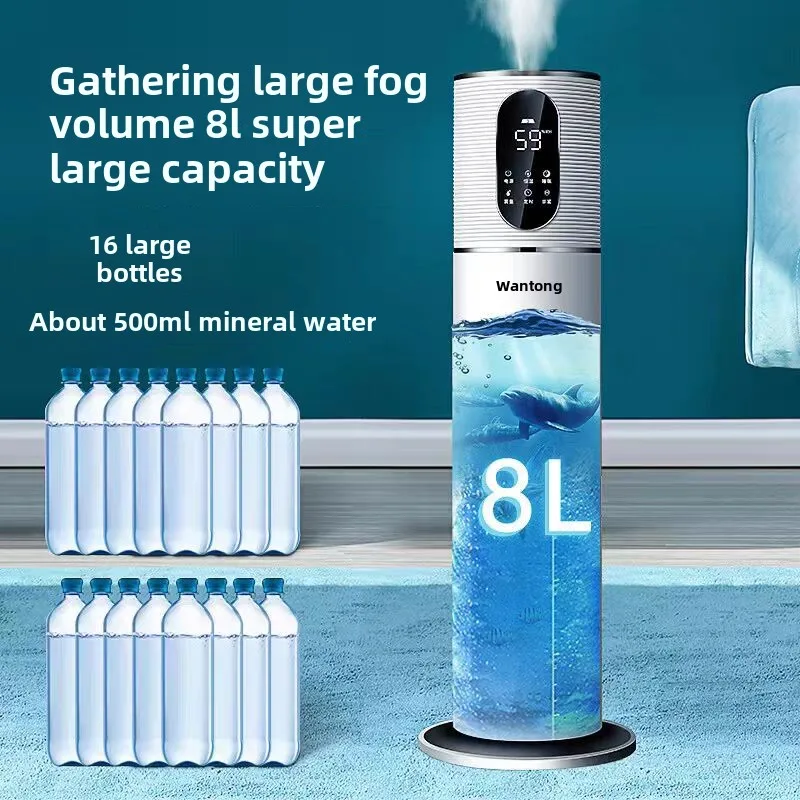 8L Air Humidifier Ultrasonic Large Capacity Floor Standing Household Aromatherapy Energy Efficient Humidifier for Large Rooms