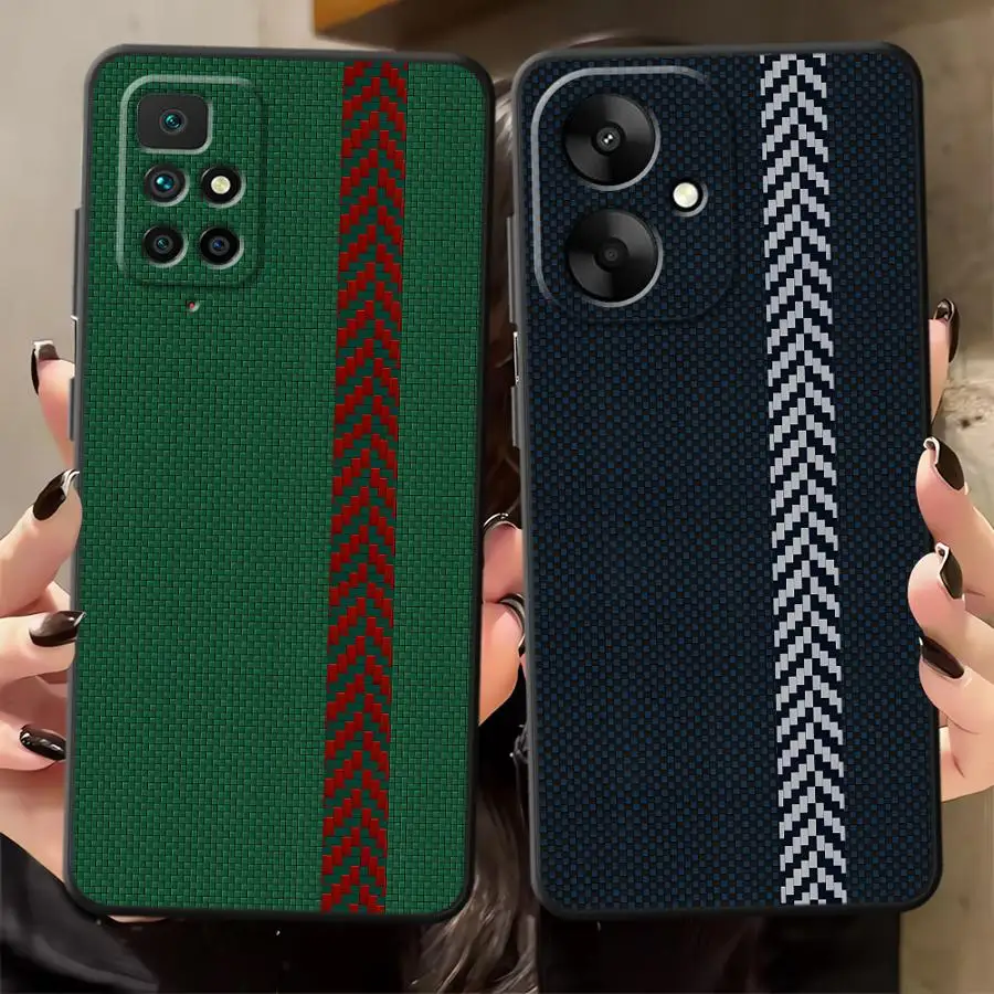 Monochrome Grid Print Phone Cover Case
