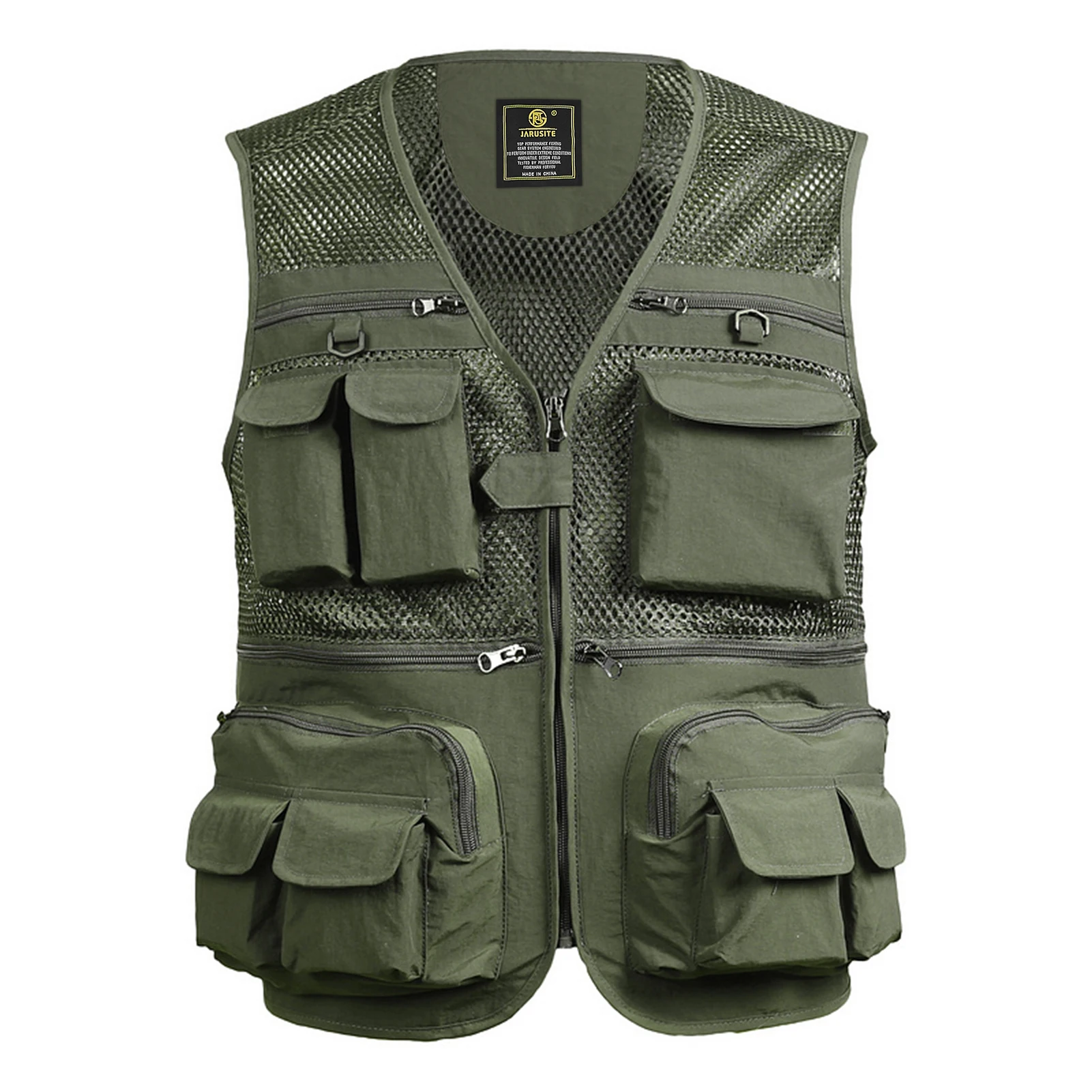 Fishing Vest Breathable Fishing Travel Mesh Vest with Zipper Pockets Summer Work Vest for Outdoor Activities