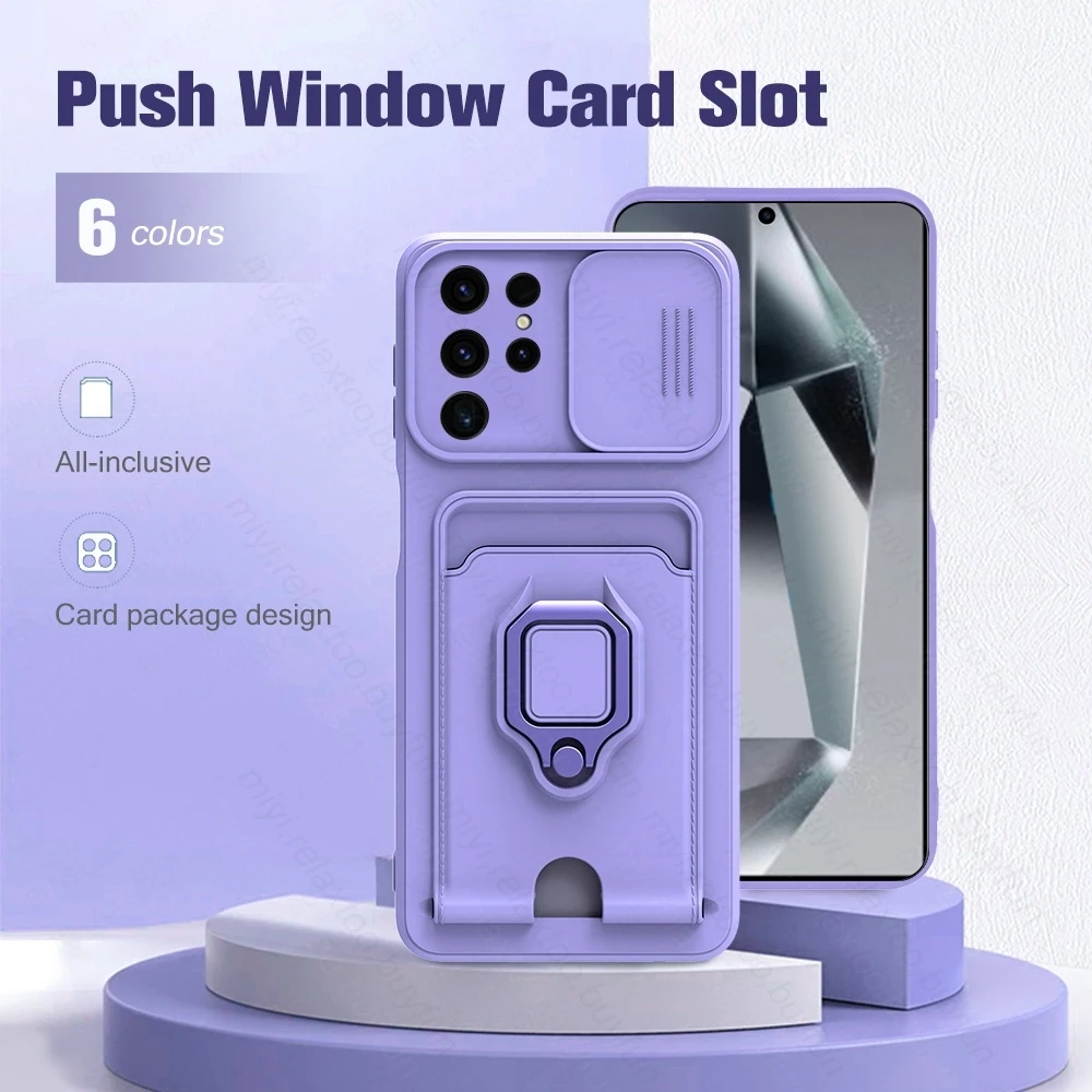 Supporto Magnetico Multifunzionale Ring Slider Camera Protect Fundas Per Samsung Galaxy S24 Ultra 5G Sumsung S 24 Plus Custodia Morbida In Tpu