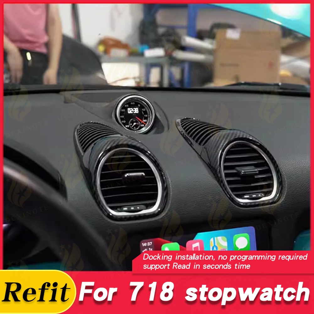 sports chrono For Porsche 718 Stopwatch Compass Boxster Clock Instrument panel D