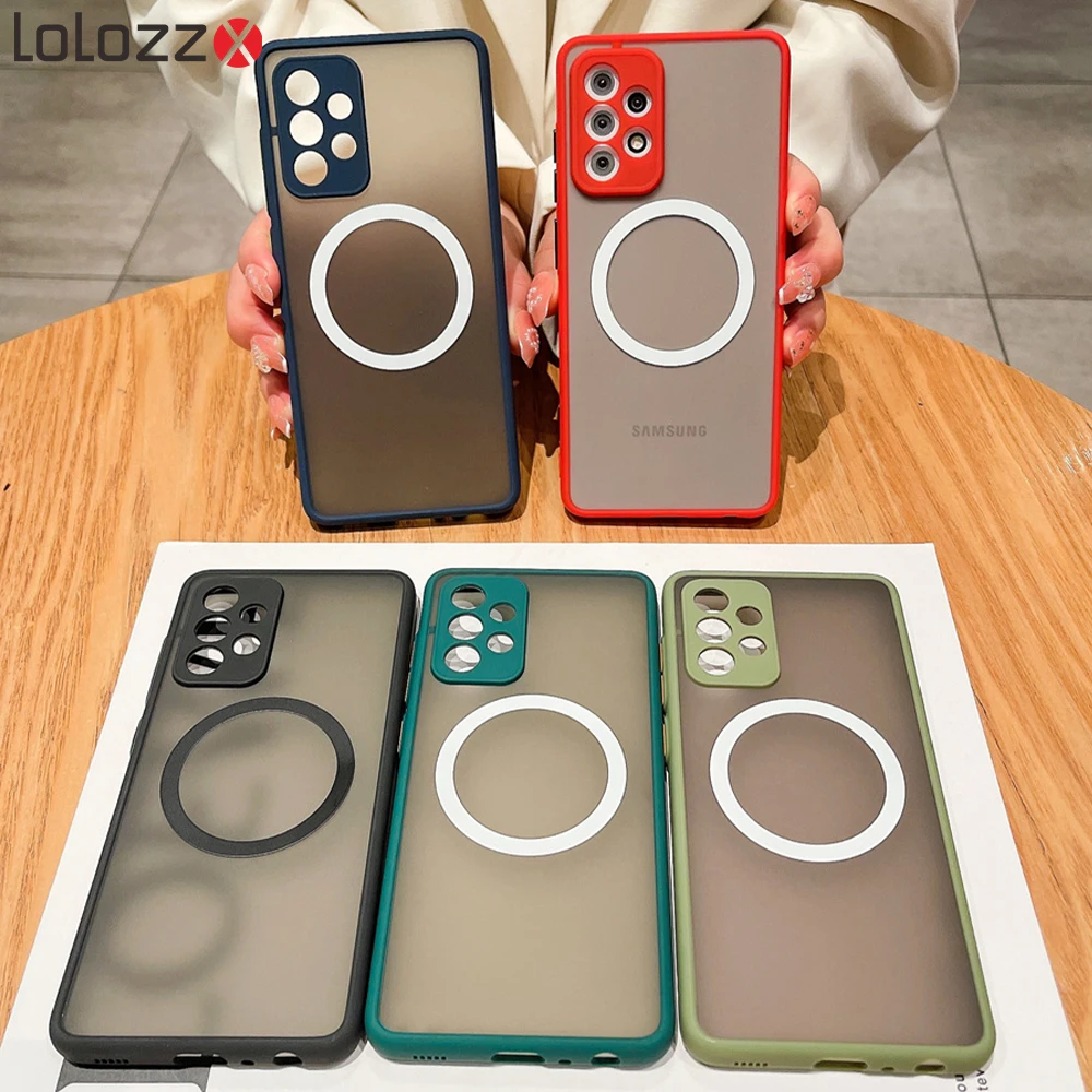 For Magsafe Wireless Charging Frosted Case For Samsung S23 S22