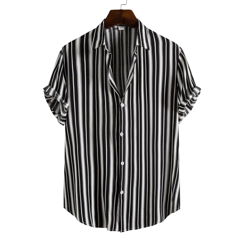 Men's Retro 90s Printed Shirts Hawaiian Short Sleeved Button Up Shirt Tropical Vacation Beach Shirt Men's Casual Loose Tops