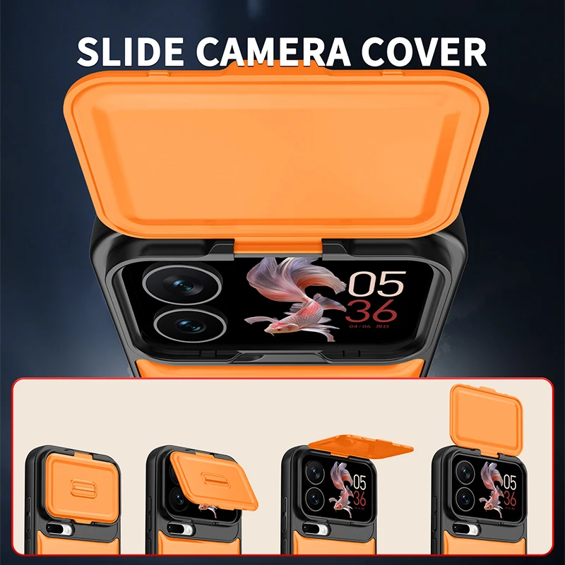 360° Rotating Dual Layer Phone Case with Slide Camera Cover