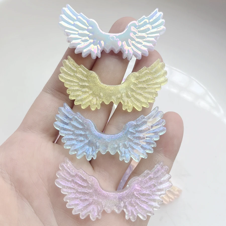 6pcs 55*25mm 천사 날개 플랫 백 라인 석 diy 쥬얼리 액세서리 만들기 머리핀 라인 석 탑 스크랩북 장식