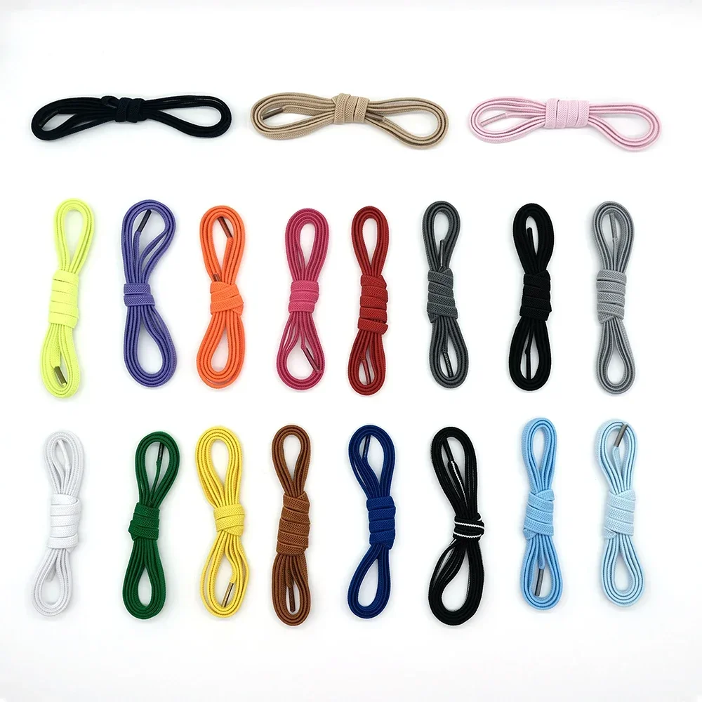 Flat Elastic Laces Sneakers For Kids Adult Quick No Tie Shoelaces Lazy Nylon Shoestrings 5PCS Metal Buckle Shoe Accessories