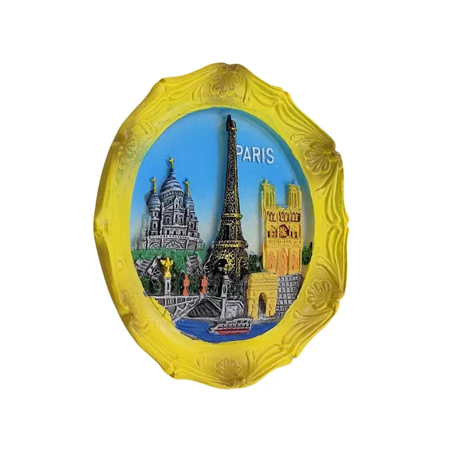 Paris France 3D Fridge Magnet - Handmade Resin Souvenir Gift, Eiffel Tower Home Decoration