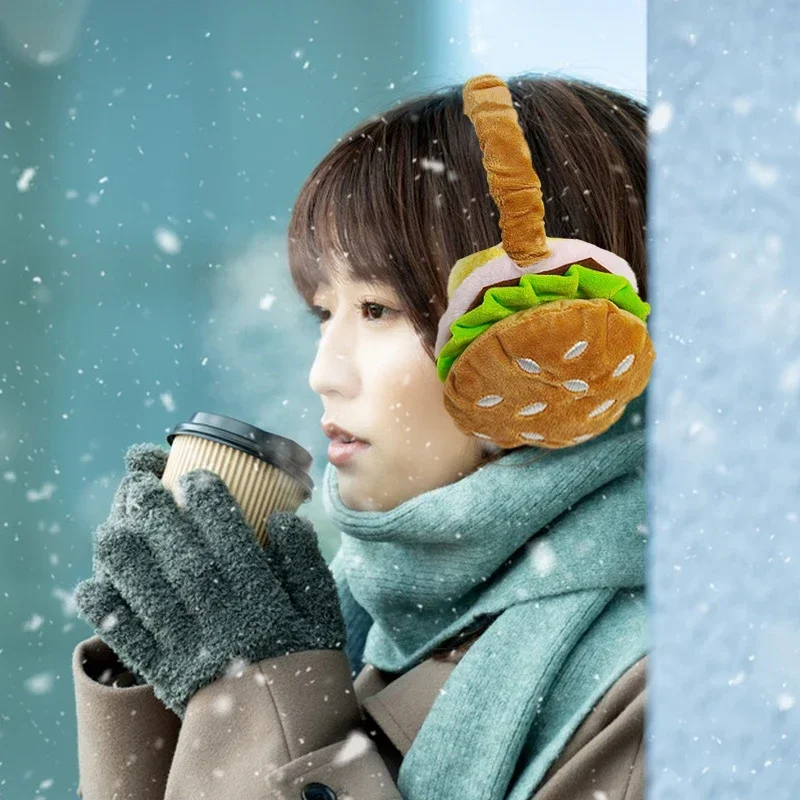 Hamburger French Fries Soft Plush Earmuff Winter Outdoor Cold Protection warm earmuffs