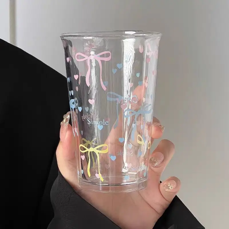 Set Tazze Caffè Trasparenti Con Fiocco Rosa - Tazze In Vetro Da 80 Ml Per Colazione E Regali - Foto 6