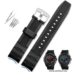 Enhanced Silicone Rubber Watchband 22mm - Waterproof Sport Strap for 22mm (Black-silver buckle)