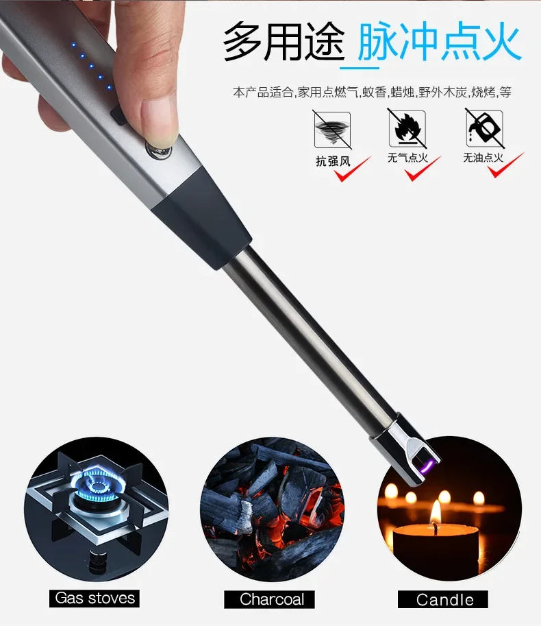 2025 New Type-C Electronic Rechargeable Arc Igniter Metal Windproof Igniter Gas Stove Igniter Plasma Arc Outdoor