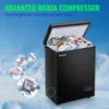 Chest Freezer with Electronic Panel, Accurate Temperature Display to 1 ℉, Black Deep Freezers with 2 Removable Baskets, Compact 4
