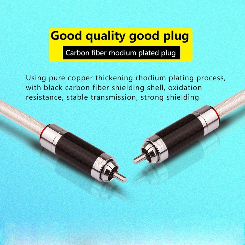 Hifi Digital Coaxial Cabo de Áudio Rca para Rca Macho Cabo de Áudio Subwoofer Vídeo Rca Cabo Hi-end Cobre e Prata - Image 4